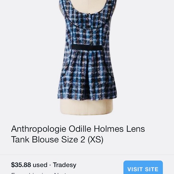 ANTHROPOLOGIE- silk tank blouse - Picture 2 of 6
